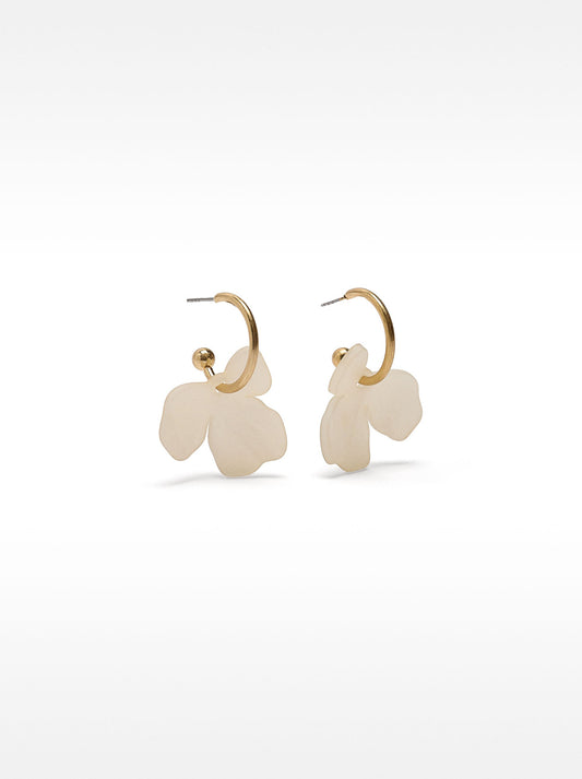 Hoop Earrings With Flower