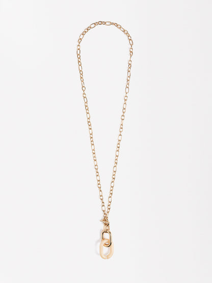 Long Necklace With Ring Pendant