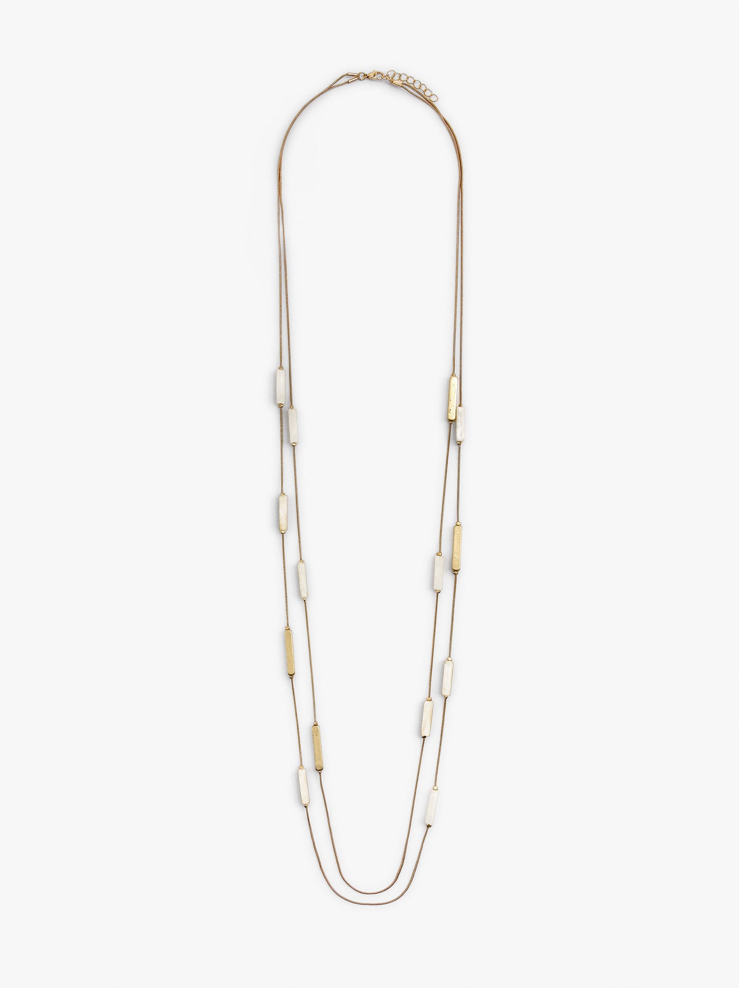 Long Double Necklace With Bars