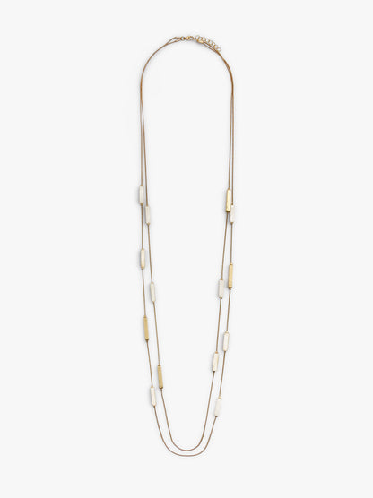 Long Double Necklace With Bars