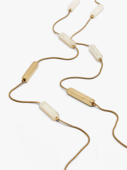 Long Double Necklace With Bars