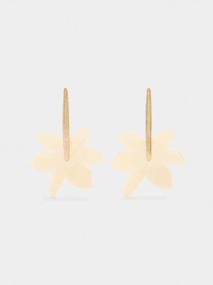 Long Earrings With Pearly Flower