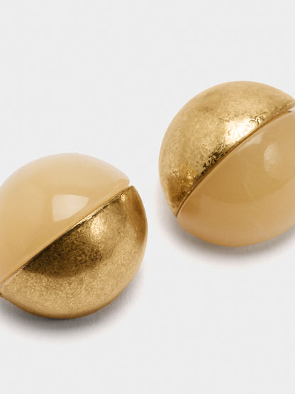Half Sphere Earrings With Resin