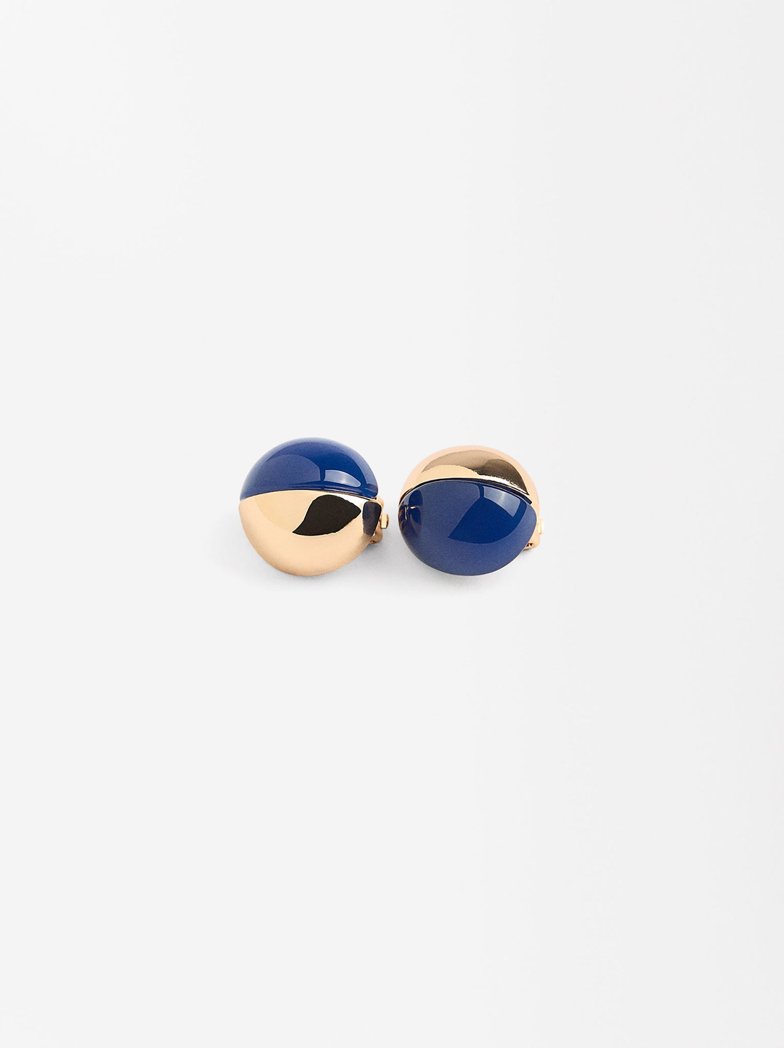 Half-Sphere Earrings With Resin