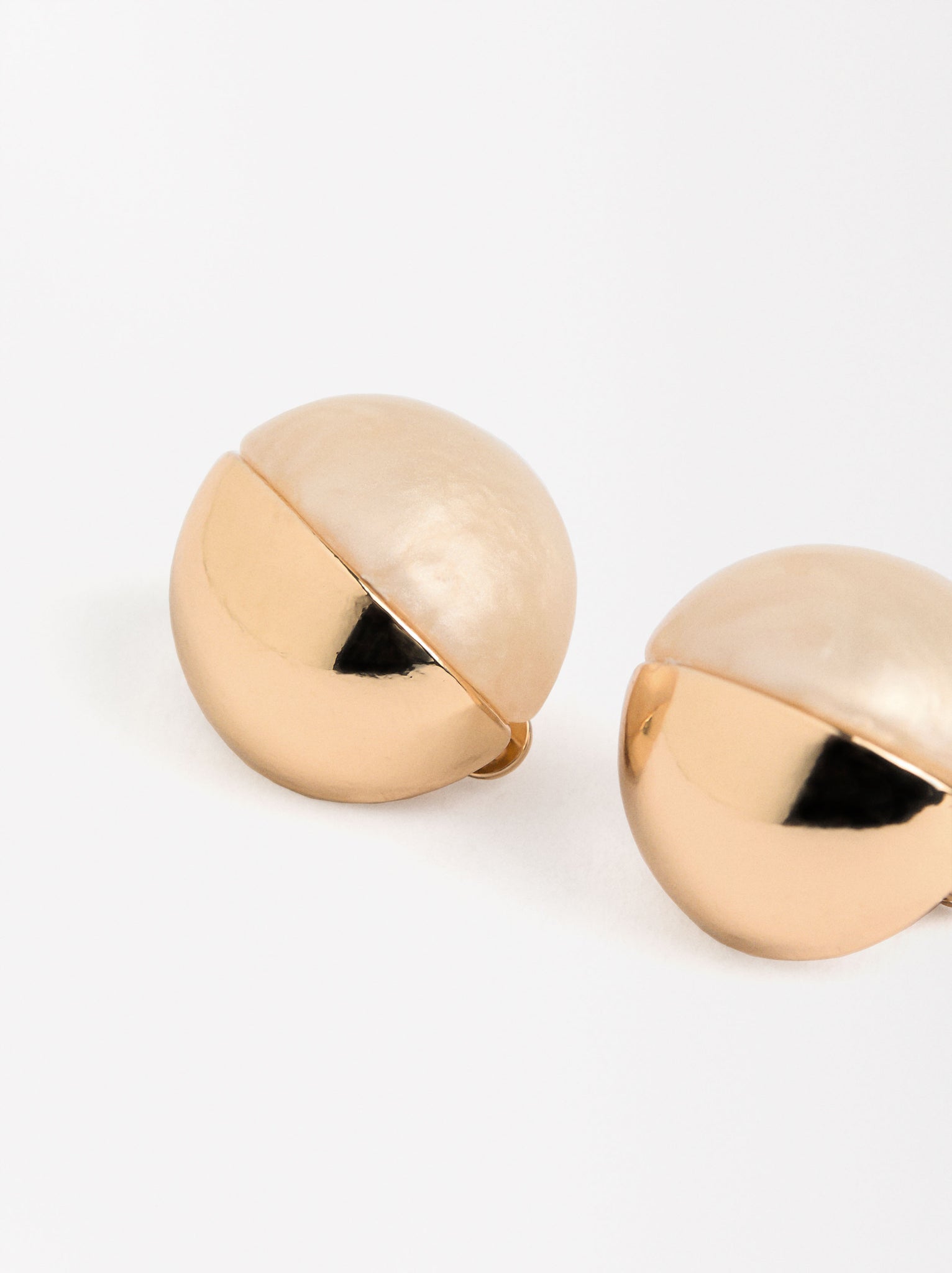 Half-Sphere Earrings With Resin