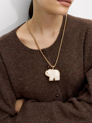 Long Necklace With Elephant Pendant