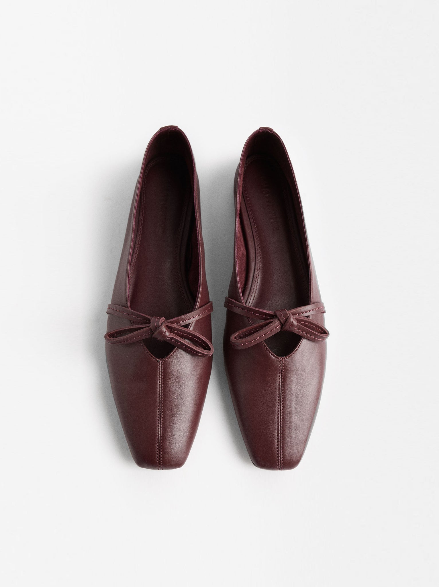 Leather Ballet Flats With Bow