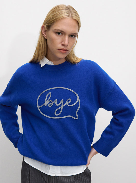 Knitted Sweater With Embroidery