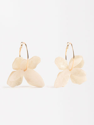 Hoop Earrings With Flower