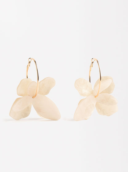 Hoop Earrings With Flower