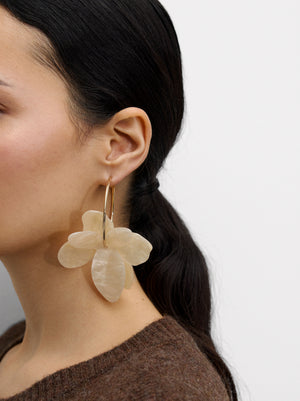 Hoop Earrings With Flower