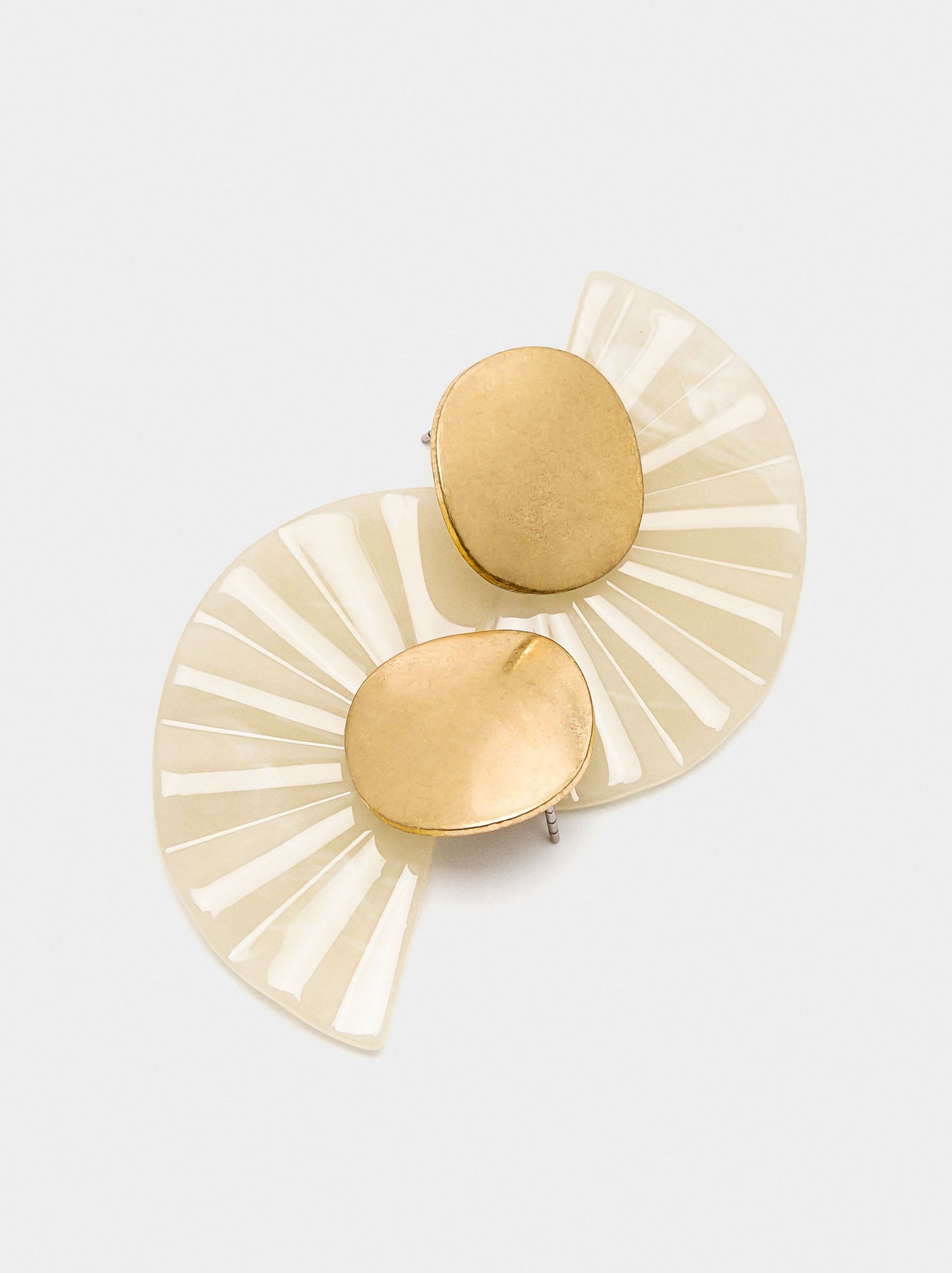 Fan Earrings With Resin