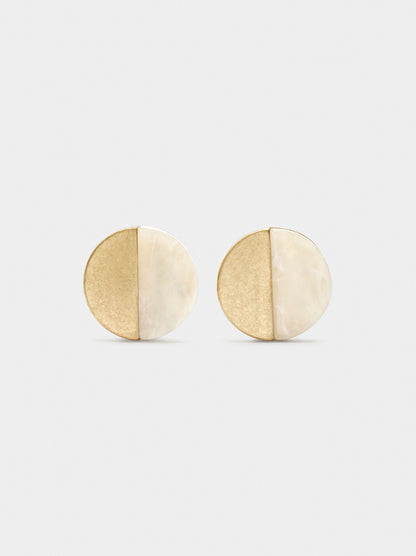 Round Earrings With Resin