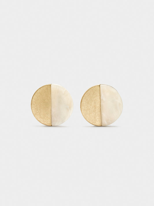 Round Earrings With Resin