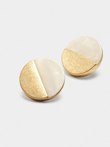 Round Earrings With Resin