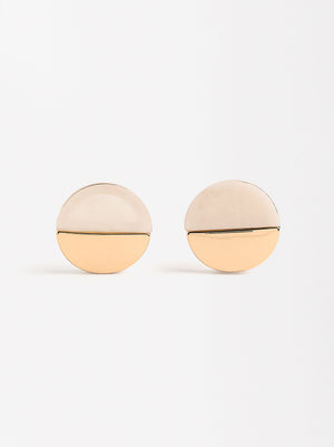 Round Earrings With Resin