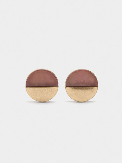 Round Earrings With Resin