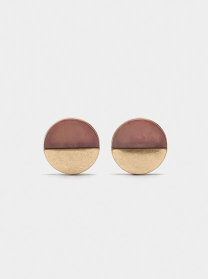 Round Earrings With Resin