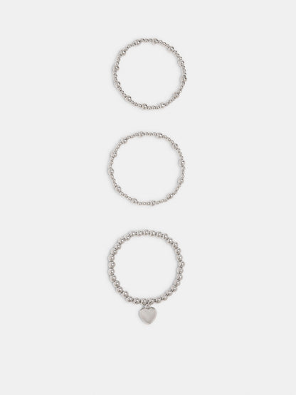 Set Of Elasticated Heart Bracelets