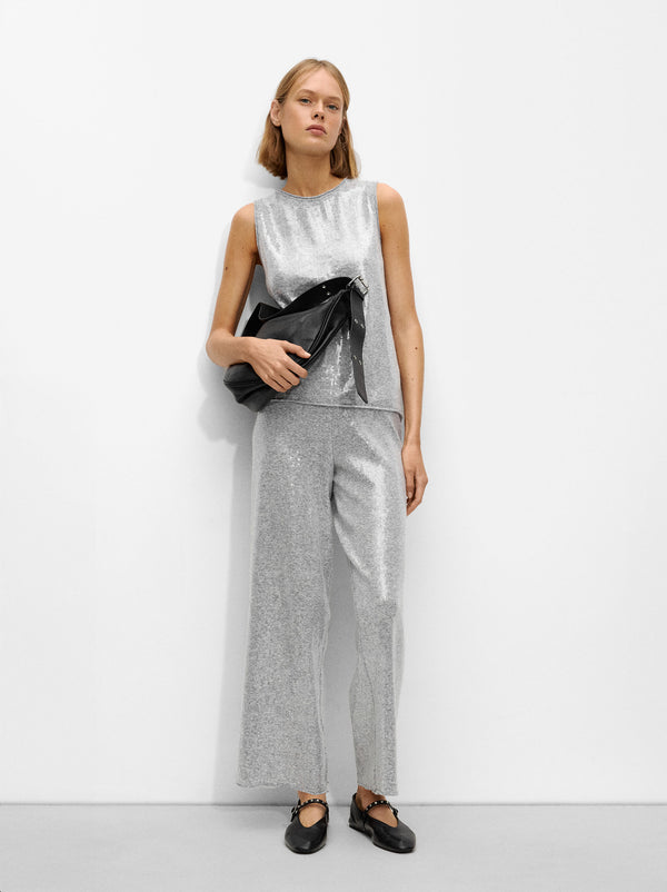 Knit Trousers With Sequins