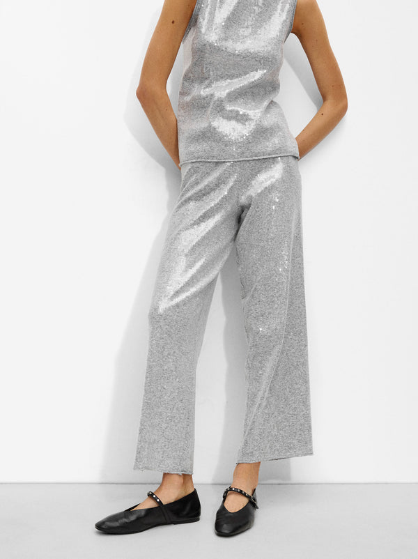 Knit Trousers With Sequins