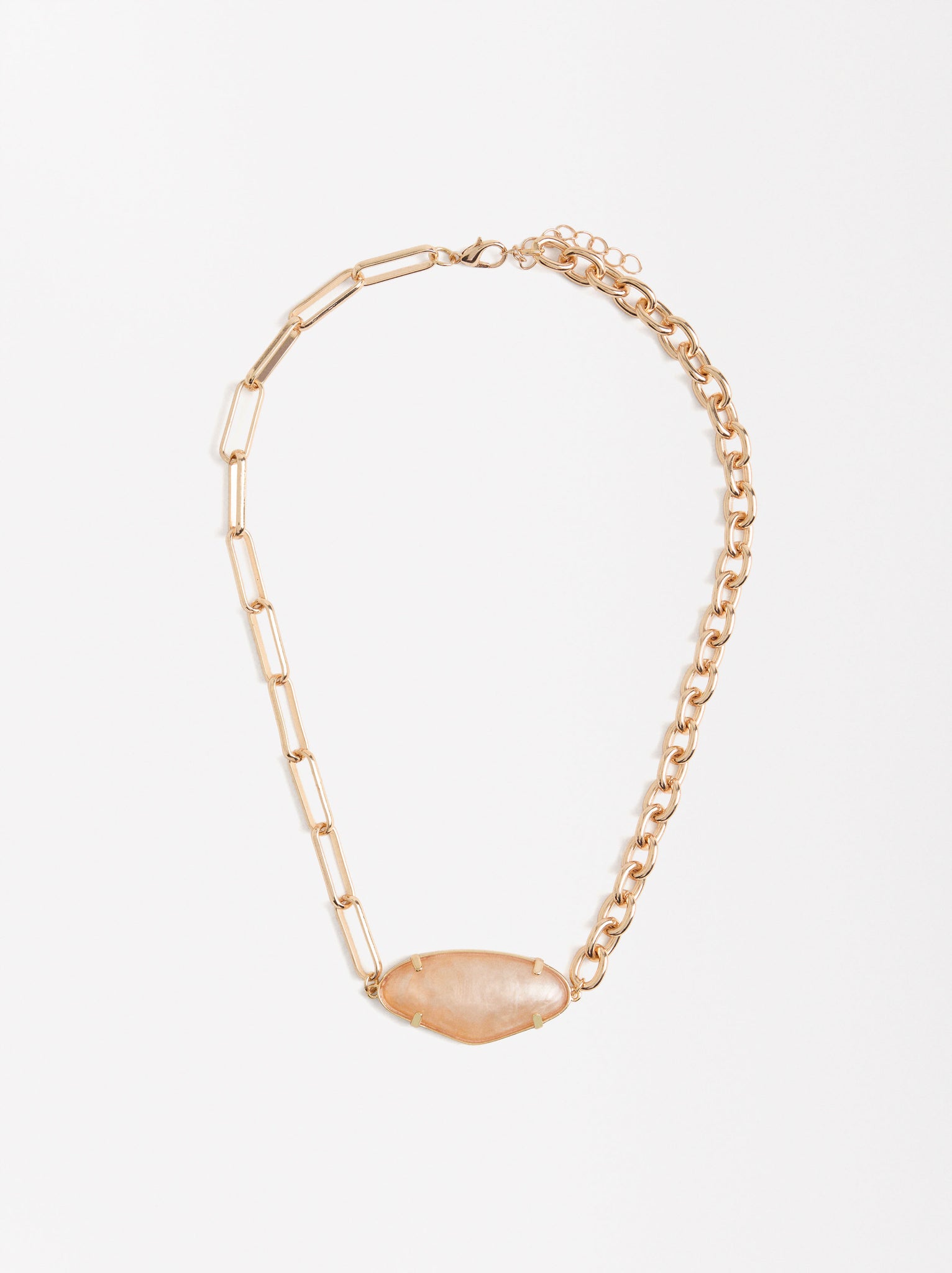 Pearl Pendant Link Necklace