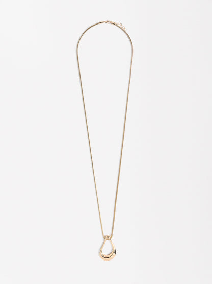 Colar Com Pendente Oval