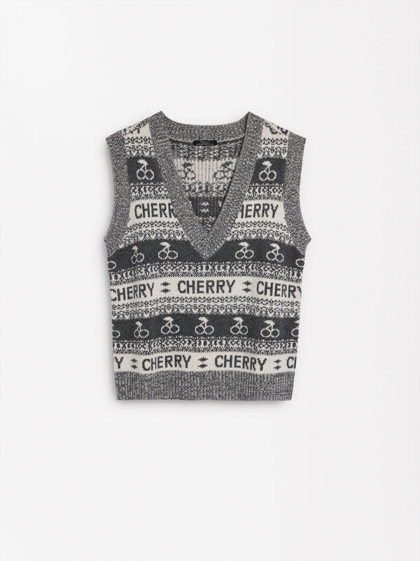 Printed Knit Vest