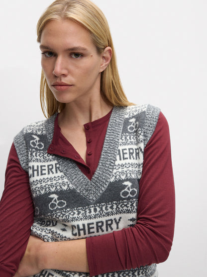 Printed Knit Vest