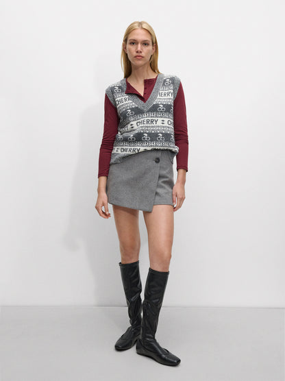 Printed Knit Vest