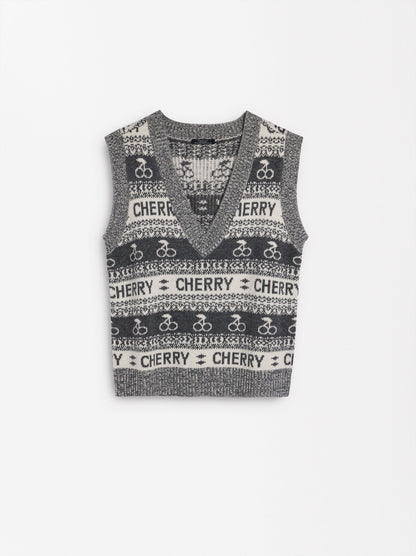 Printed Knit Vest