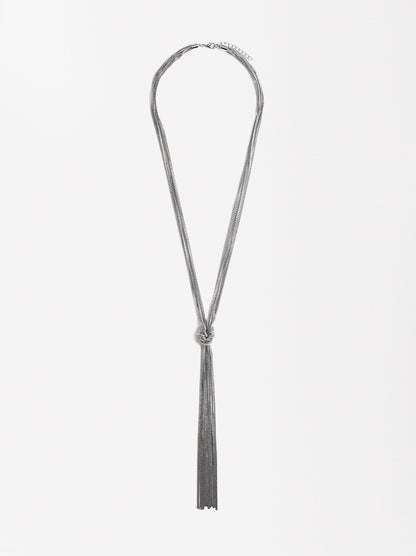 Long Necklace With Chain And Knot