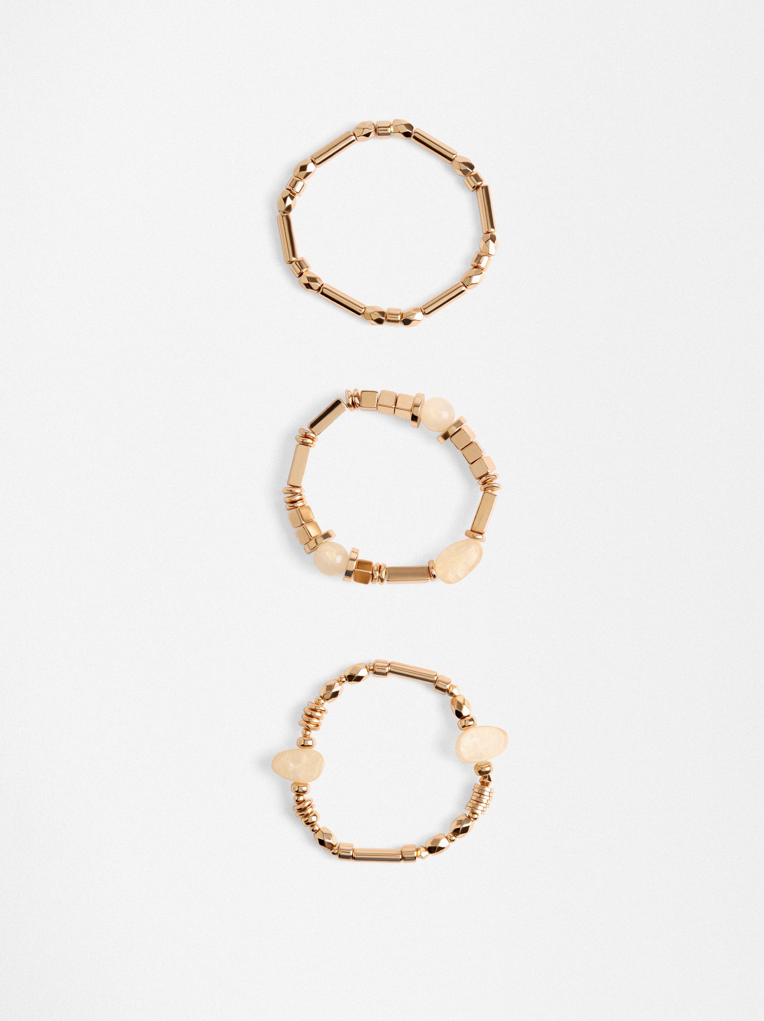Set Of Elastic Beaded Bracelets