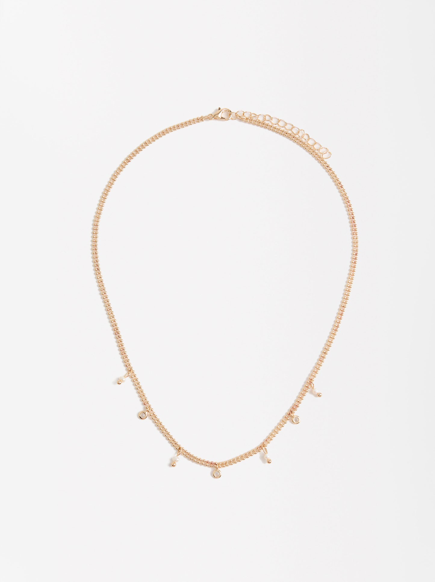 Short Necklace With Pearls And Zirconia