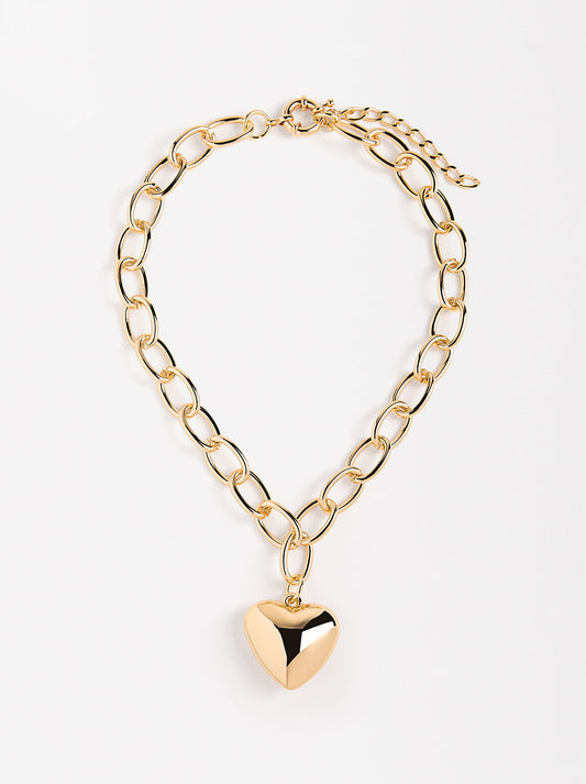 Short Heart Link Necklace