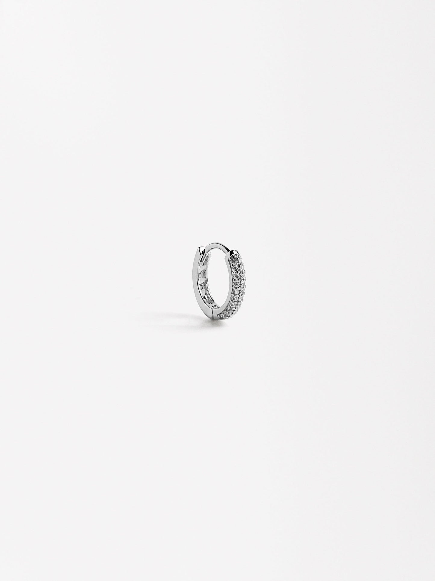 Single Pavé Hoop Earring With Zirconia