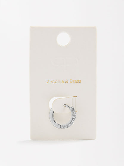 Single Pavé Hoop Earring With Zirconia