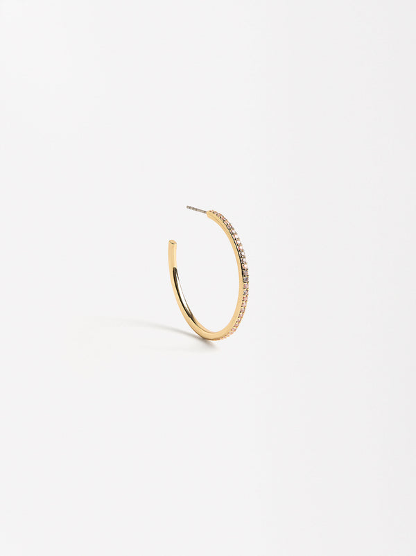 Large Single Pavé Hoop Earring With Zirconia