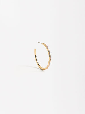 Large Single Pavé Hoop Earring With Zirconia