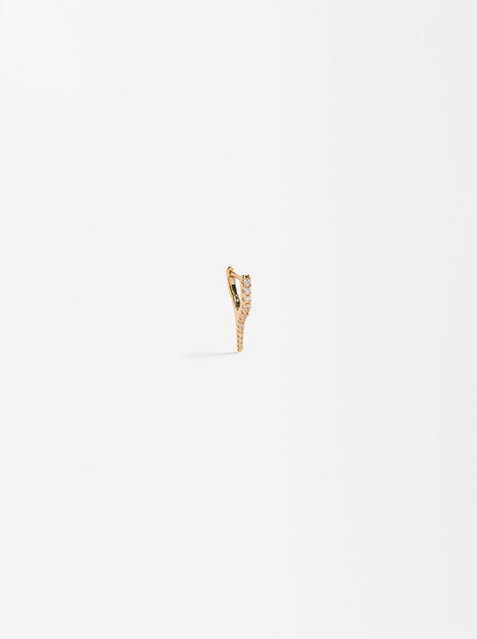 Single Pavé Hoop Earring With Zirconia