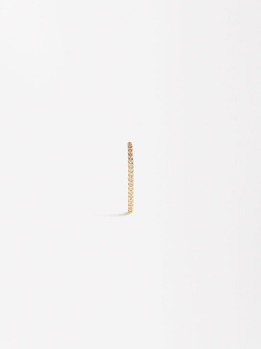 Single Pavé Bar Earring With Zirconia