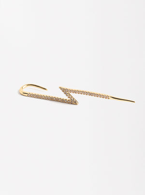 Single Pavé Ray Earring With Zirconia