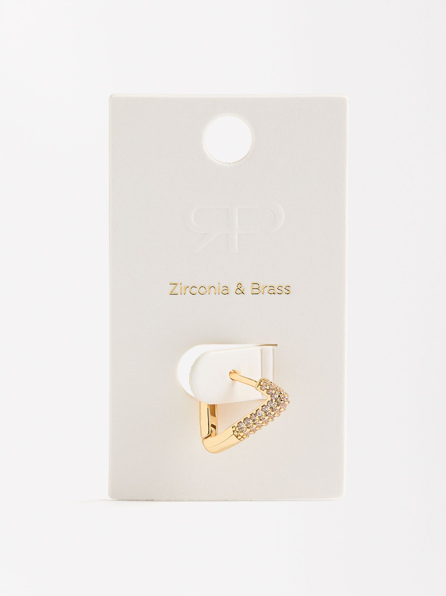 Single Pavé Triangular Hoop Earring With Zirconia