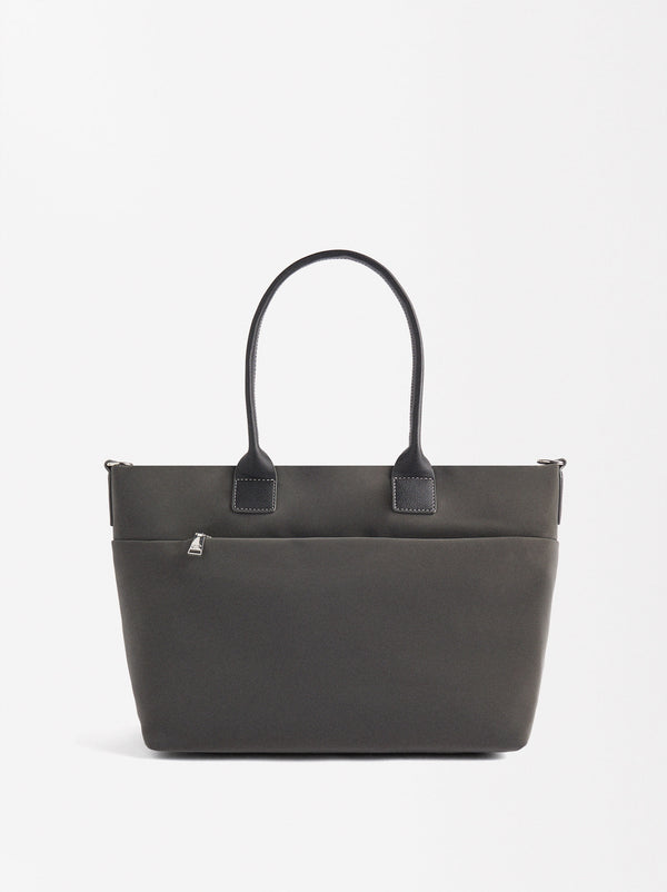 Velvety Effect Tote Bag L