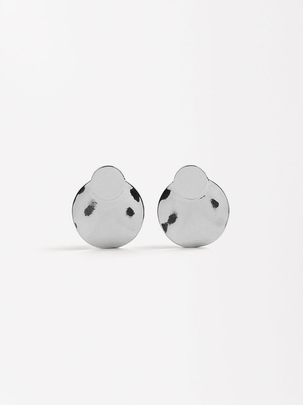 Embossed Silver Earrings