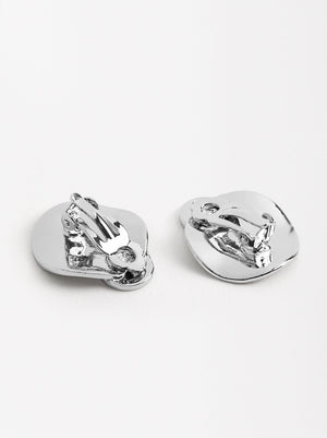 Embossed Silver Earrings