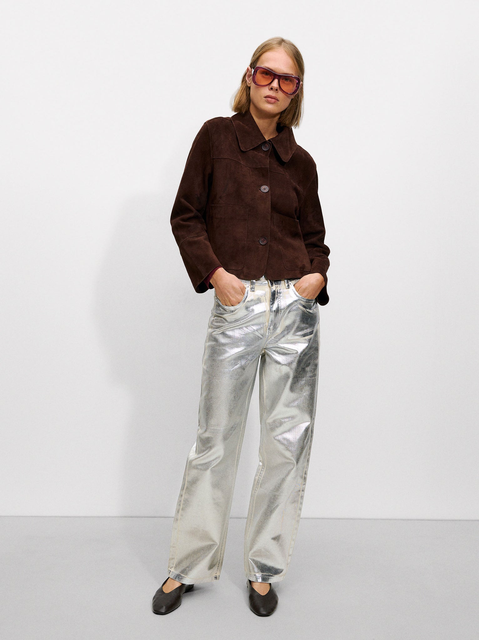 Silver Foil Jeans