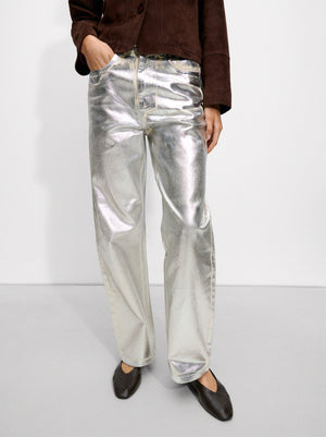 Silver Foil Jeans