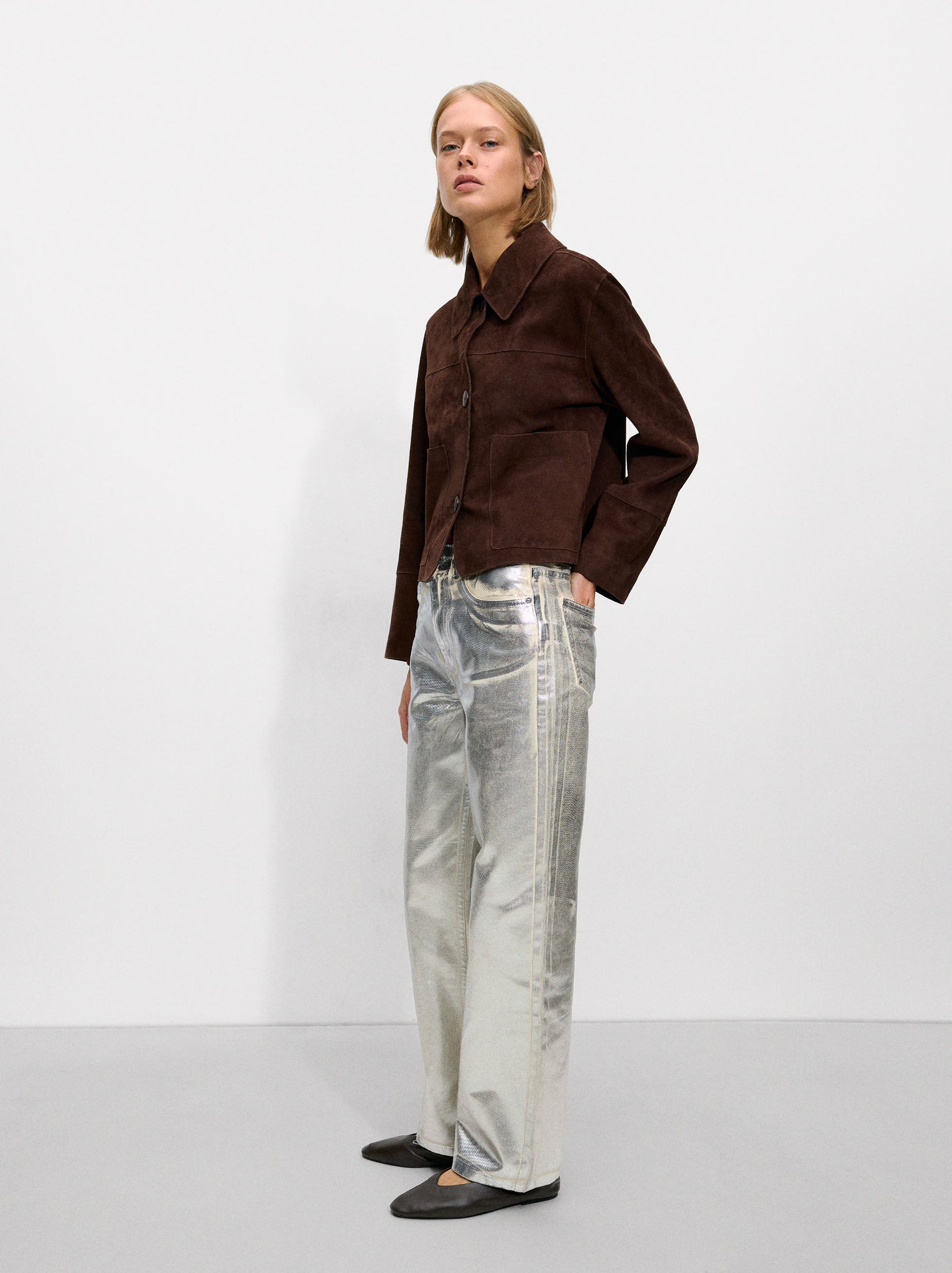 Silver Foil Jeans