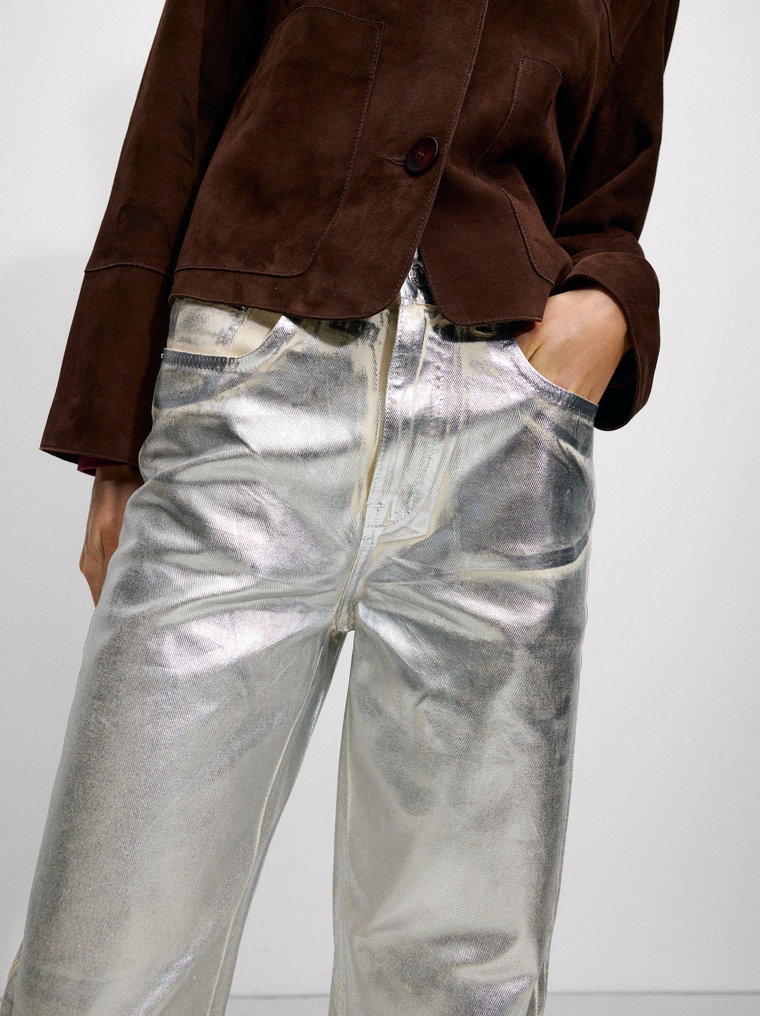 Silver Foil Jeans